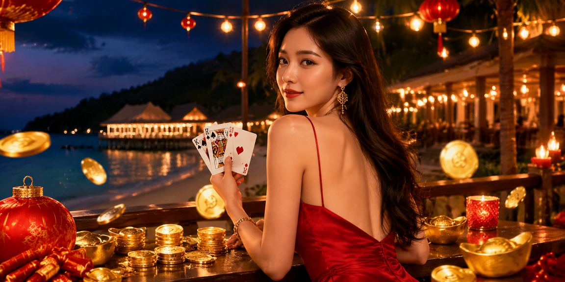 Pemain bermain Rummy bergaya Melayu di Langkawi sambil menikmati suasana santai